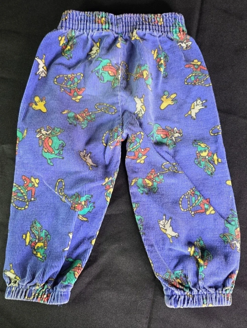 Vintage Perfect Pals Blue Corduroy Cowboy & Indians Pants 12 Mo
